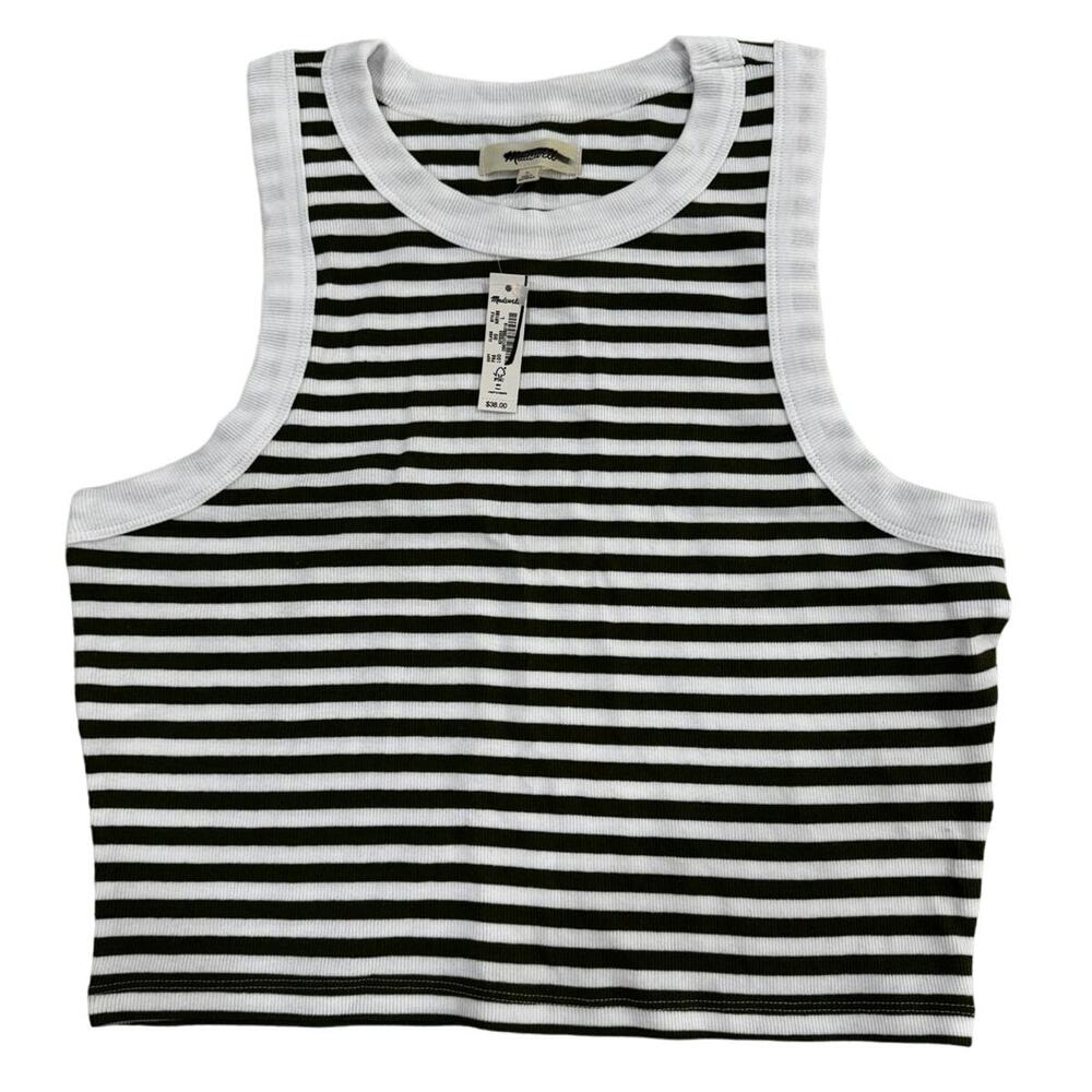 Madewell Ribbed Cutaway Crop Tank L